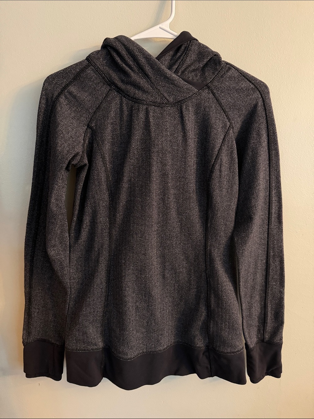 lululemon athletica Dark Charcoal Heather Cowl Neck Sweater